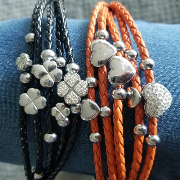 None Jewelry - Two braided embellished bracelets.